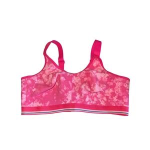 Cacique Pink Tie Dye Cotton UL‎ NW Scoop Wireless Support Sports Bra 42D